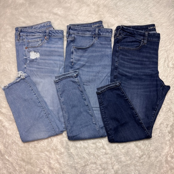 AE 16 Short Bundle of 3 Jeggings Skinny Jeans American Eagle - Picture 1 of 16